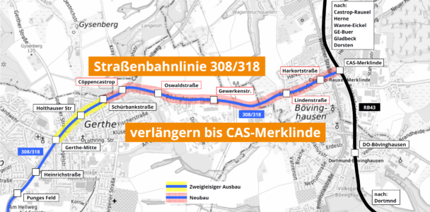 Straßenbahnlinie sollte von Gerthe bis Merklinde verlängert werden