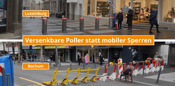 Versenkbare Poller statt mobile Straßensperren